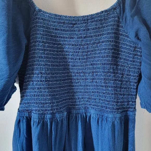 ⭐️ New Listing ⭐️ Natura Shirred Mini Dress with Bow in Blue - Picture 7 of 15